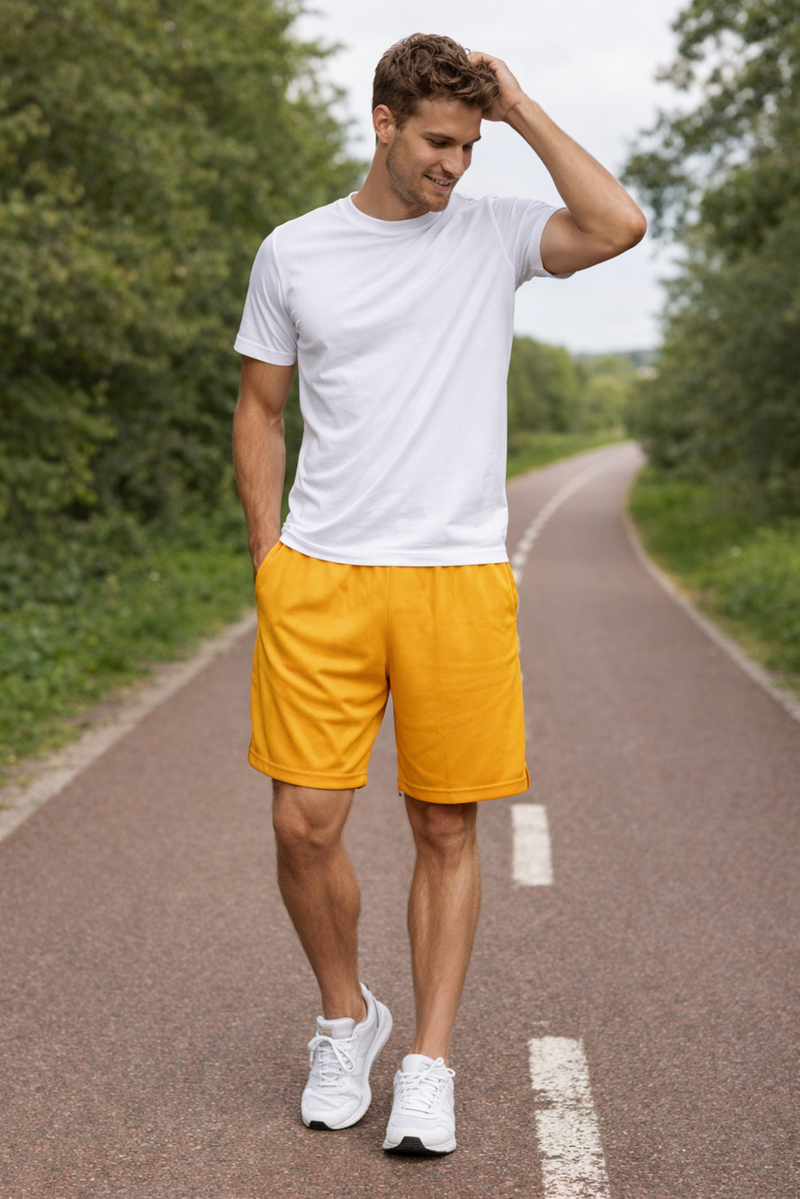 DSG Men's Small Gold All Purpose Training Active Athletic Workout Shorts J13-11